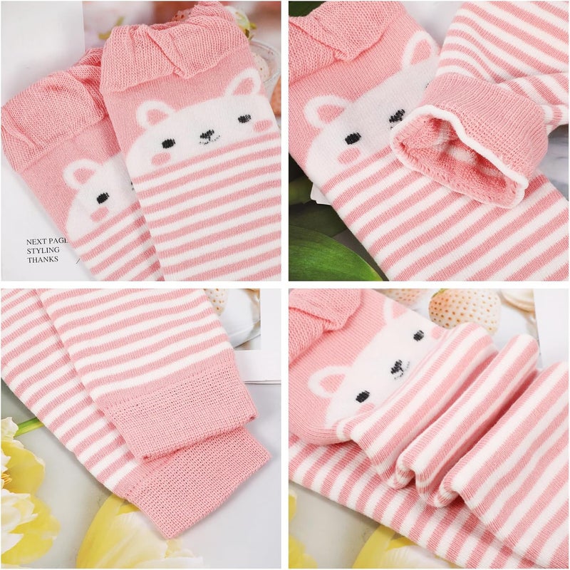 XEPST Pack of 3 Toddler Baby Leg Warmers, Cute Animal Pattern Unisex Long Legwarmers Knee Socks Baby Knee Protector Leg Sleeves Leggings for Baby Kids Toddlers Girls 0-3 Years, One Size - Image 3
